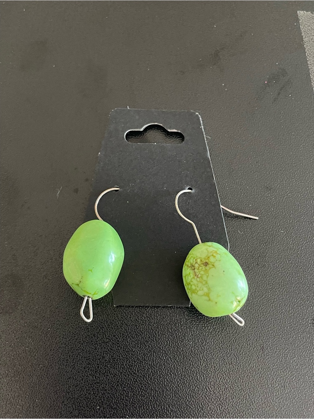 Green Bead Drop Earrings - Women Jewelry